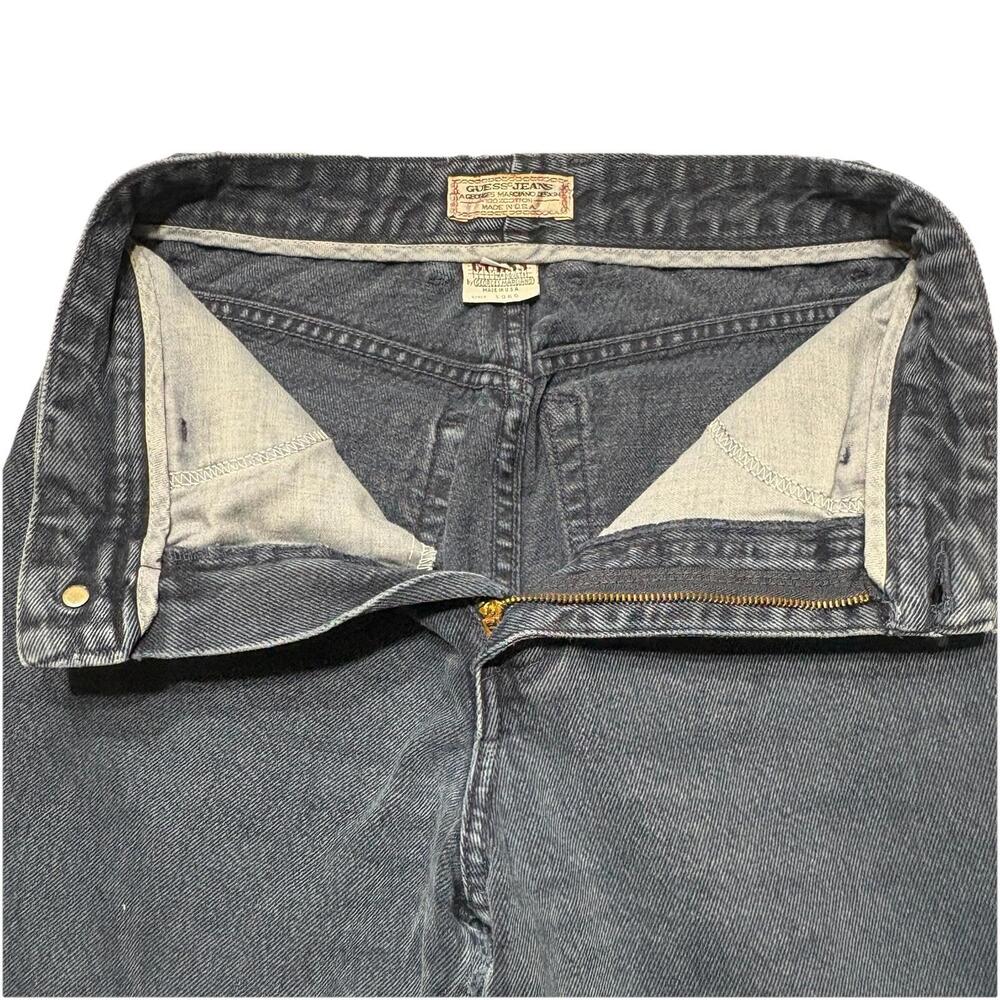 Vtg GUESS Style 1060 Dark Wash High Waisted Tapered Denim Jeans RARE Size-28 - Picture 4 of 12